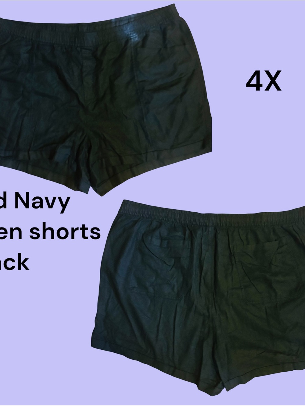 Old Navy Women’s High Waisted Linen Style Black Shorts 4x